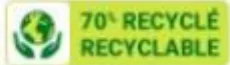 Pictogramme « 70 % RECYCLÉ RECYCLABLE »